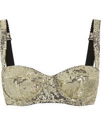 Dolce & Gabbana - Sequinned Balconette Bra - Lyst