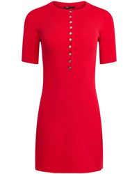 Maje - Cotton-Blend Ribbed Mini Dress - Lyst