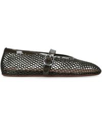 Alaïa - Rhinestone-Embellished Leather Ballet Flats - Lyst