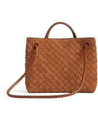 Bottega Veneta - Small Suede Andiamo Top-Handle Bag - Lyst