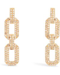 SHAY - Yellow Gold And Diamond Deco Chain Earrings - Lyst