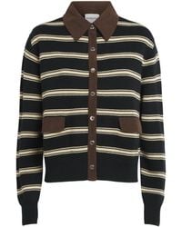 Claudie Pierlot - Corduroy-Collar Stripe Cardigan - Lyst