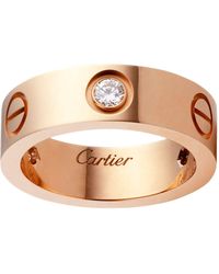 Cartier - Rose Gold And Diamond Love Ring - Lyst