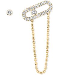 Messika - Move Uno And Diamond Asymmetric Earrings - Lyst