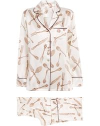 Olivia Von Halle - Silk Silverware Lila Sevilla Pyjama Set - Lyst