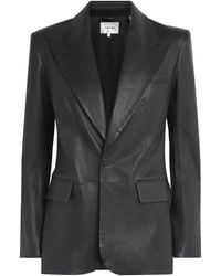 FRAME - Leather The Peak Lapel Blazer - Lyst