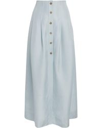 LeKasha - Silk Pleated Amou Midi Skirt - Lyst