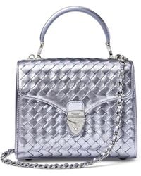 Aspinal of London - Midi Metallic Leather Mayfair Bag - Lyst
