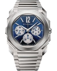 BVLGARI - Stainless Steel Octo Finissimo Chronograph Gmt Watch 43mm - Lyst