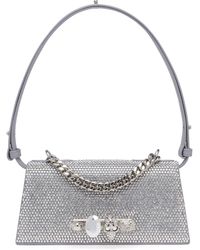McQueen - Leather Jewelled Shoulder Bag - Lyst