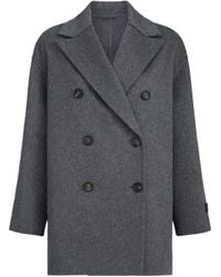 Brunello Cucinelli - Cashmere Double Beaver Cloth Pea Coat - Lyst