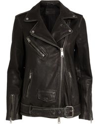 AllSaints - Leather Billie Biker Jacket - Lyst