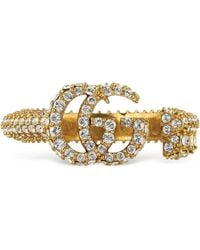 Gucci - Crystal-embellished Double G Key Ring - Lyst
