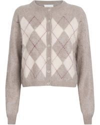 Soft Goat - Cashmere Argyle Cardigan - Lyst
