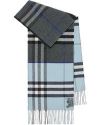Burberry - Cashmere Contrast Check Scarf - Lyst