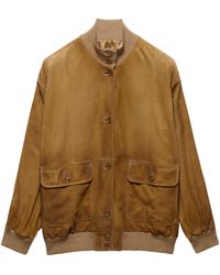 Prada - Suede Bomber Jacket - Lyst