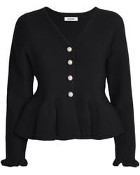 Sandro - Peplum Cardigan - Lyst