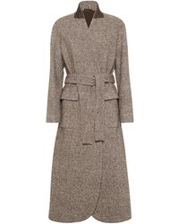 Brunello Cucinelli - Virgin Wool-Blend Mélange Coat - Lyst