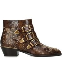 Chloé - Leather Western Susanna Ankle Boots 40 - Lyst