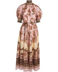 Zimmermann - Silk Aster Billow Midi Dress - Lyst