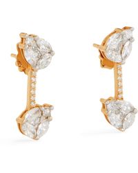 Nadine Aysoy - Yellow Gold And Diamond Catena Illusion Earrings - Lyst
