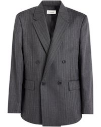 FRAME - Wool Twill Pinstripe Blazer - Lyst