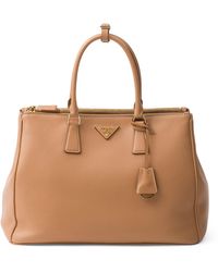 Prada - Large Leather Galleria Top-Handle Bag - Lyst