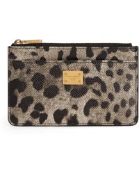 Dolce & Gabbana - Calfskin Leopard Print Card Holder - Lyst