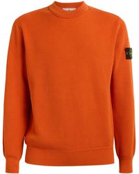 Stone Island - Ribbed Compass Patch Sweatshirt - Lyst