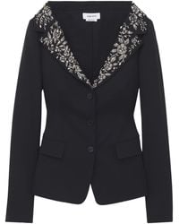 McQueen - Wool Beaded-Collar Blazer - Lyst