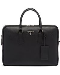 Prada - Saffiano Leather Briefcase - Lyst