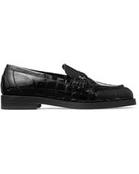 Jimmy Choo - Ivy Croc-Embossed Leather Loafers - Lyst