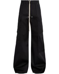 Rick Owens - Stretch-Cotton Wide-Leg Cargobelas Trousers - Lyst