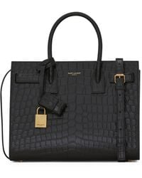 Saint Laurent - Croc-Embossed Sac De Jour - Lyst