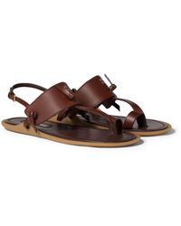 Miu Miu - Leather Slingback Sandals - Lyst