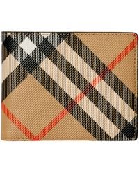 Burberry - Slim Check Bifold Wallet - Lyst
