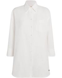 Weekend by Maxmara - Cotton Cropped-Sleeve Oxford Shirt - Lyst