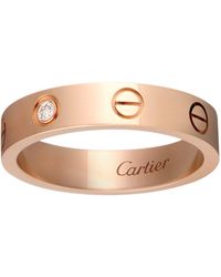 Cartier - Rose And Diamond Love Wedding Band - Lyst