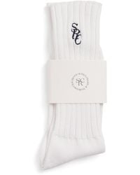 Sporty & Rich - Ribbed Embroidered Socks - Lyst
