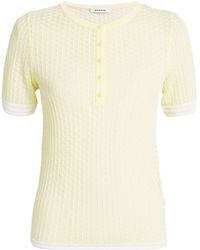 Sandro - Pointelle-Knit Short-Sleeve Sweater - Lyst