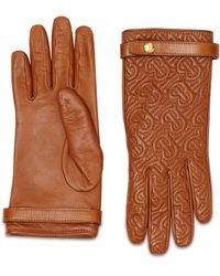 Burberry Monogram - Quilted Leather Gloves - Brown