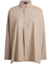 Eskandar - Virgin Wool-Cashmere Double Stand-Collar Shirt - Lyst
