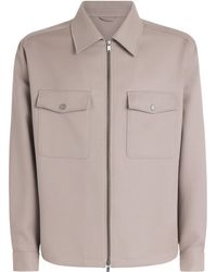 BOSS - Twill Carper Zip-Up Overshirt - Lyst