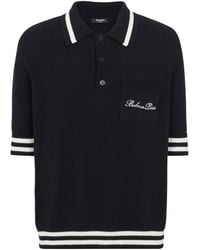 Balmain - Cotton-blend Signature Polo Shirt - Lyst