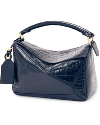 Loewe - Small Crocodile Skin Puzzle Top-Handle Bag - Lyst
