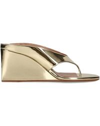 Alaïa - Leather Tong Heeled Mules 75 - Lyst