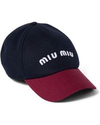 Miu Miu - Embroidered Logo Baseball Cap - Lyst