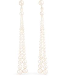 Sophie Bille Brahe - Yellow Gold And Pearl Peggy Opera Drop Earrings - Lyst