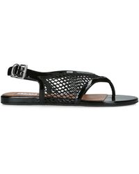 Alaïa - Patent Leather Fishnet Sandals - Lyst