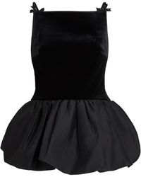 Self-Portrait - Velvet Bubble-Hem Top - Lyst